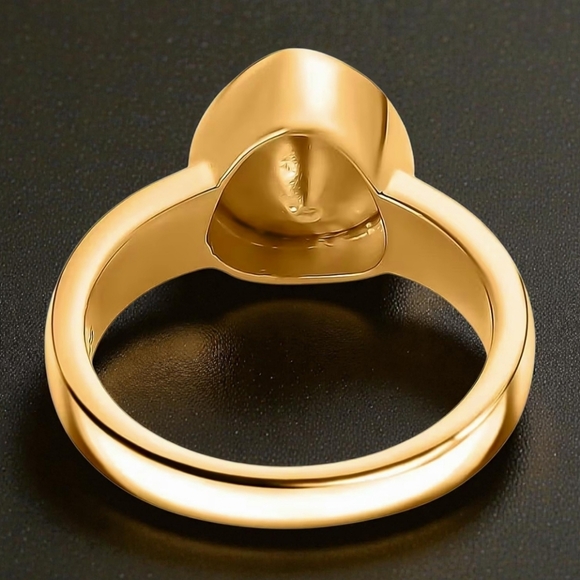 Lab Grown Polki Diamond 0.50 ctw Solitaire Ring in 18K Vermeil - Picture 4 of 5